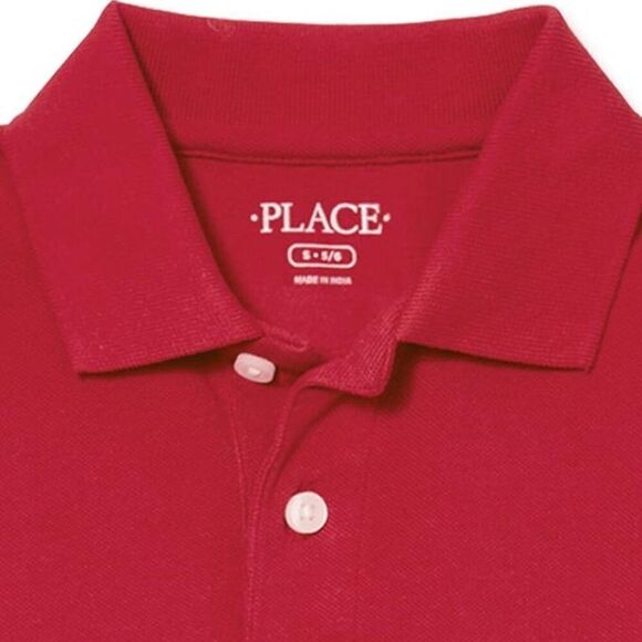 Set of 5 The Children's Place Boys Short Sleeve Pique Polo Color Red Sz L 10/12 - Picture 2 of 3